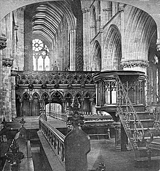格拉斯哥,大教堂,苏格兰,迟,19世纪