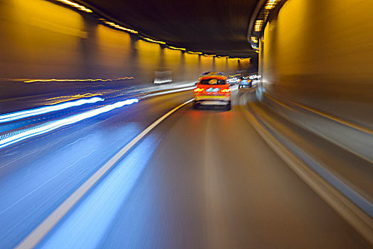 汽车,驾驶,隧道,夜晚,德国