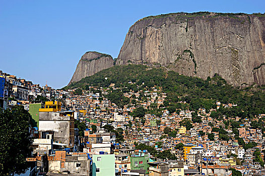巴西,里约热内卢,棚户区,俯视