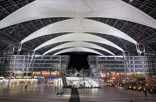 屋顶,建筑,机场,1号航站楼,慕尼黑,德国,欧洲