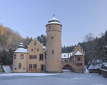 城堡,冬天,巴伐利亚,德国