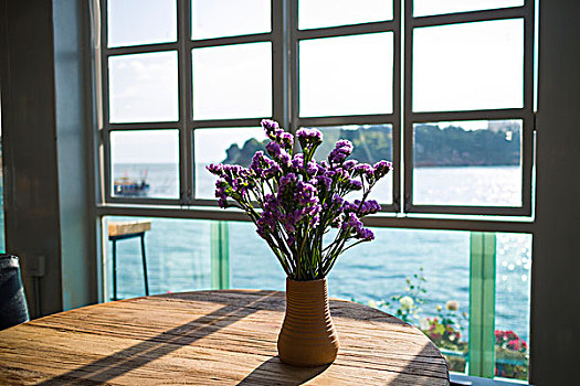 云南双廊,花瓶,勿忘我,窗边,洱海,看海