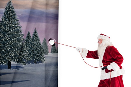 合成效果,图像,圣诞老人,绳索