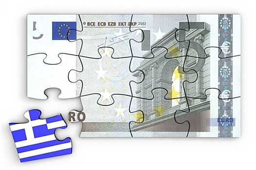 5欧元,钞票,拼图,希腊,块