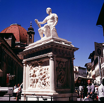 意大利,托斯卡纳,佛罗伦萨,广场,雕塑