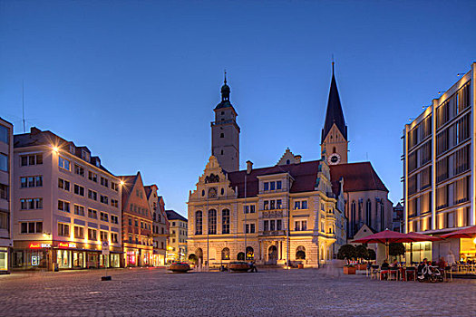 老市政厅,塔,教堂,市政厅,因格尔斯塔德特,上巴伐利亚,巴伐利亚,德国,欧洲