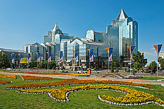 商务中心,道路,城区,阿拉木图,哈萨克斯坦,亚洲