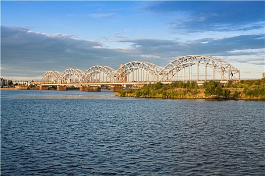 拉脱维亚,里加,俯视,国家图书馆,铁路桥