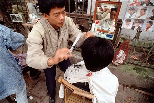 越南,河内,理发师,剪发