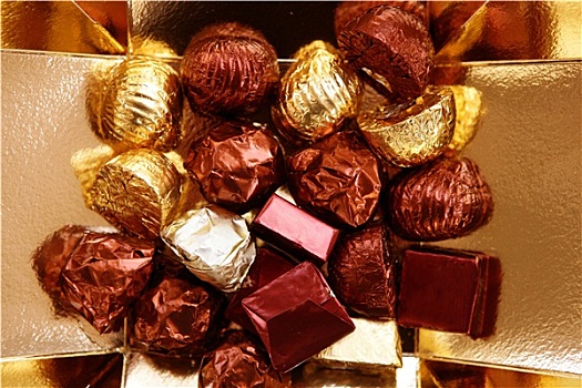 金色,巧克力盒,假日,象征