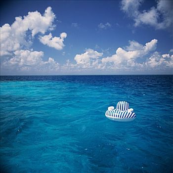 海景,漂浮,充气椅