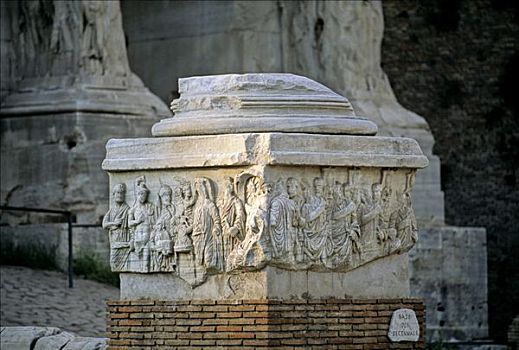 浮雕,柱子,古罗马广场,罗马,拉齐奥,意大利,欧洲