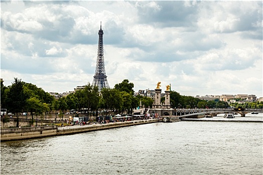 埃菲尔铁塔,桥,巴黎,法国