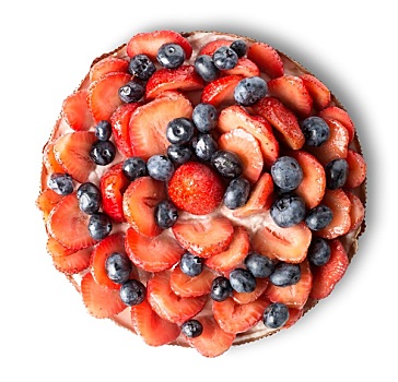 草莓,蓝莓蛋糕