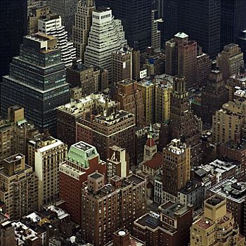 俯视,曼哈顿,建筑,新泽西,纽约,美国