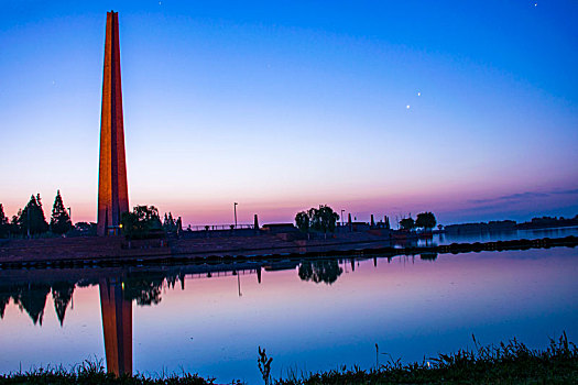 中国安徽合肥巢湖湿地公园渡江战役纪念碑