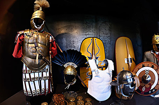 盔甲,手臂,罗马,角斗士,勇士,特别,展示,罗马角斗场,区域,意大利,欧洲