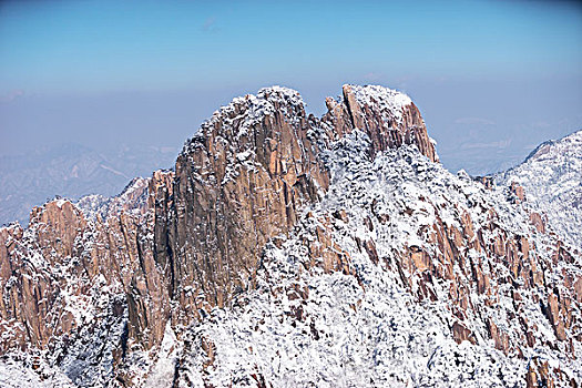 雪景,黄山,山,冬天