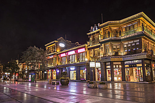 前门,街道,夜晚,北京,中国