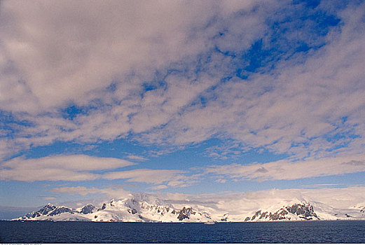 俯视,山峦,南极半岛