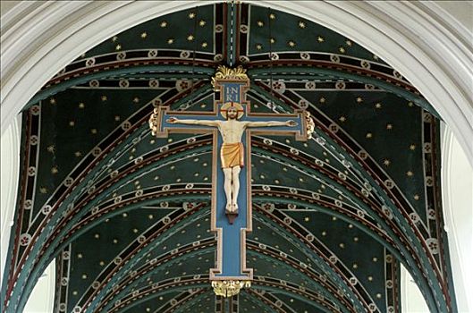 耶稣十字架,教堂高坛,拱形,北约克郡
