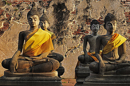 佛像,寺院,大城府,泰国