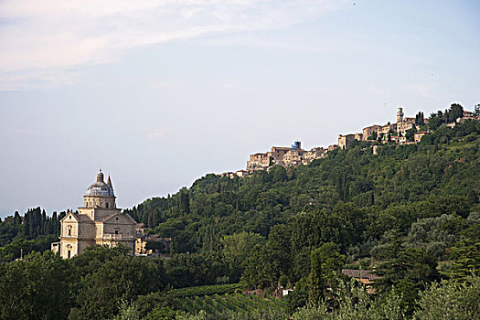 乡村,大教堂,山坡