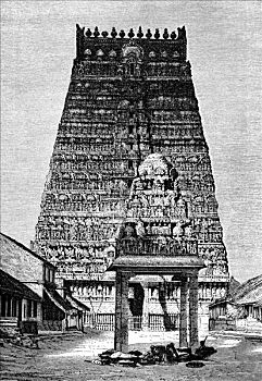 首领,寺庙,贡伯戈纳姆,印度