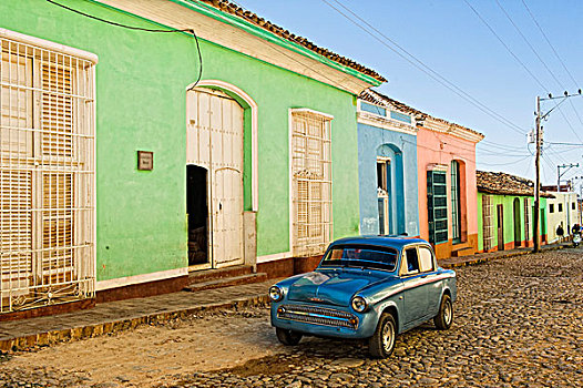 老古董,正面,彩色,特立尼达,世界遗产,圣斯皮里图斯,省,古巴,中美洲
