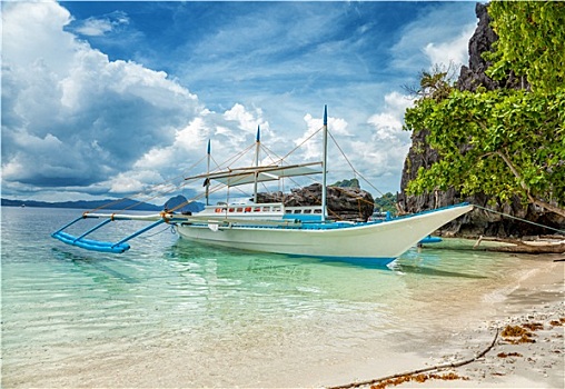 传统,船,岛屿,蹦跳,爱妮岛,菲律宾