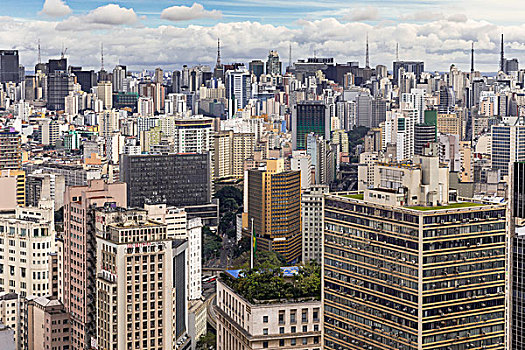 俯视图,城市,摩天大楼,圣保罗,巴西