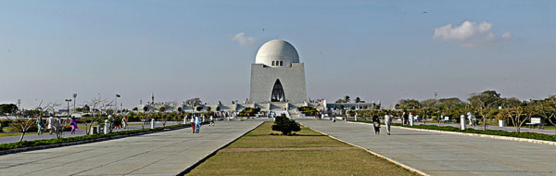 全景,国家,陵墓,墓地,卡拉奇,巴基斯坦,2005年