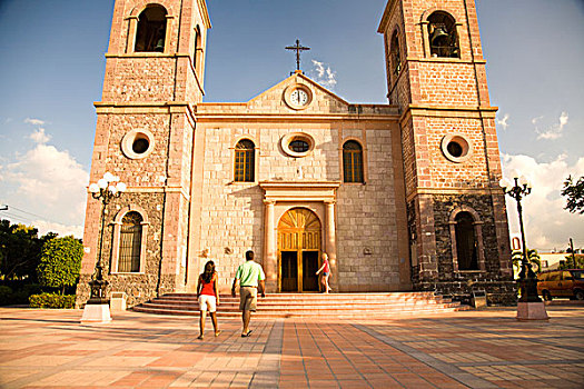 广场,19世纪,大教堂,下加利福尼亚州,墨西哥