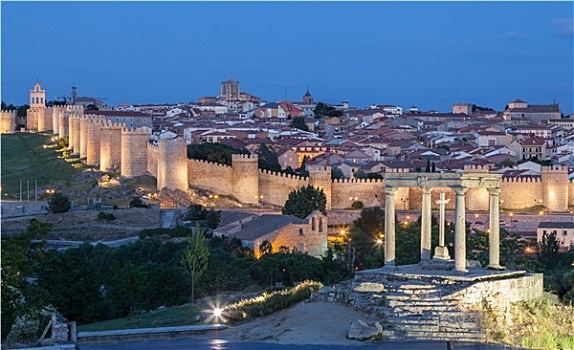 风景,中世纪城市,卡斯提尔,西班牙
