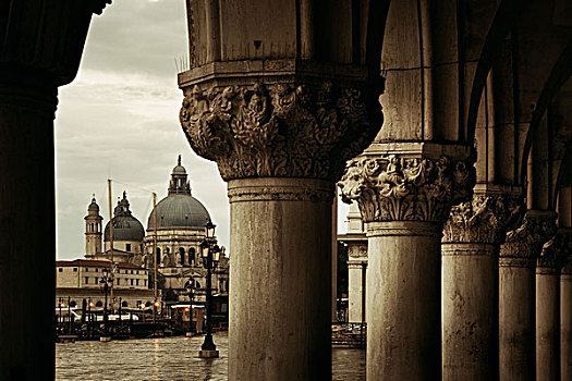 威尼斯,教堂,圣马利亚,行礼,柱子,意大利