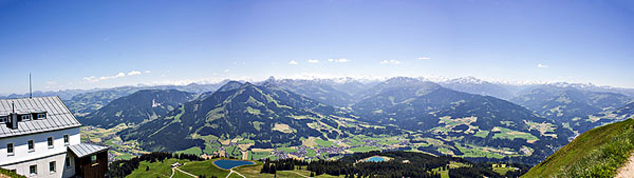 阿尔卑斯山,全景,风景,山,山谷,提洛尔,奥地利,欧洲