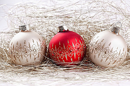 背景,圣诞节,彩球,闪亮装饰物