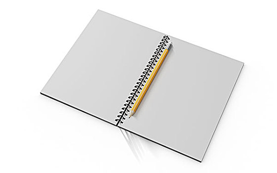 铅笔,方格,笔记本,隔绝,白色背景,背景
