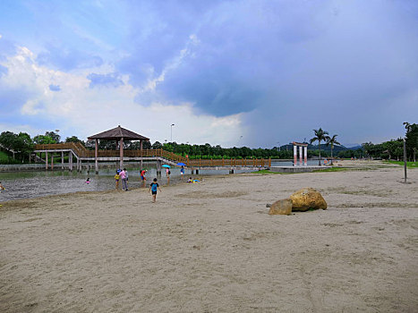胶州人工沙滩图片