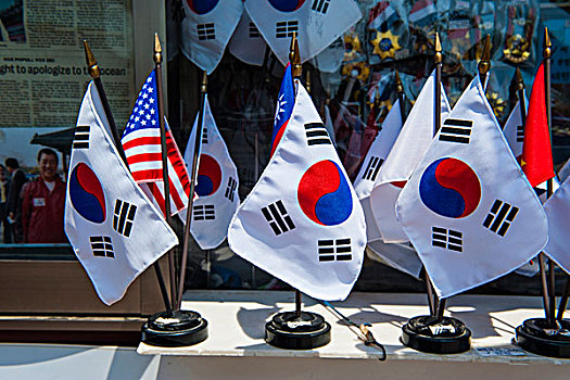 纪念,旗帜,高,安全,边界,南,朝鲜,板门店,韩国