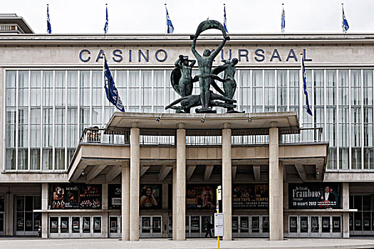 雄伟,赌场,建筑,60年代,西佛兰德省,比利时,欧洲
