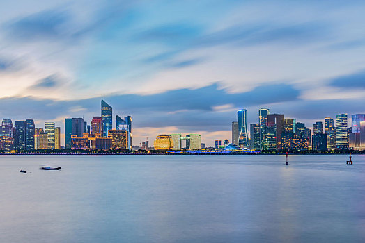 杭州钱江新城风光夜景