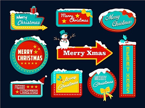 圣诞快乐,复古,标识,雪,雪人,圣诞节