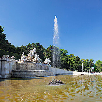 海王星喷泉,城堡,公园,宫殿,世界遗产,维也纳,奥地利