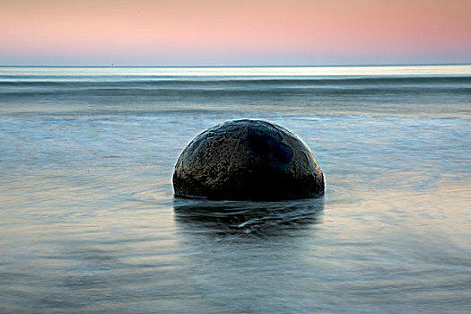 平和,海景,漂石,南岛,新西兰