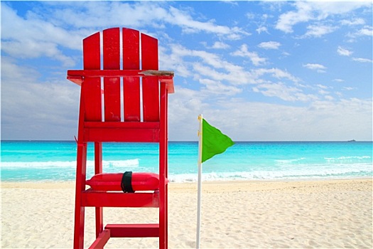 红色,座椅,绿色,风,旗帜,热带,加勒比