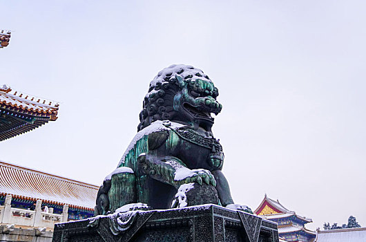 北京天安门故宫雪景