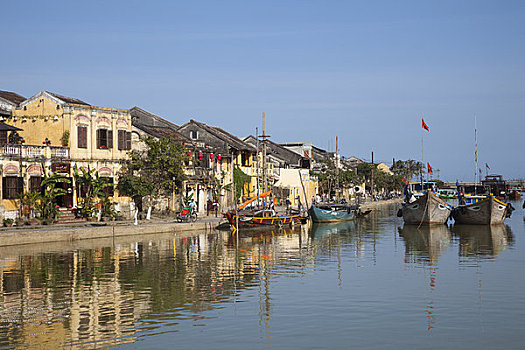 建筑,水岸,河,惠安,越南