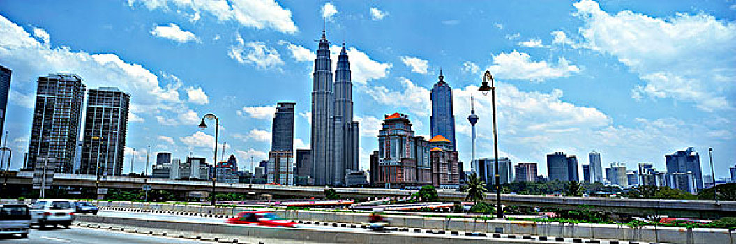 城市天际线,公路,吉隆坡,马来西亚