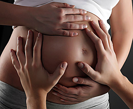 怀孕,女人,腹部